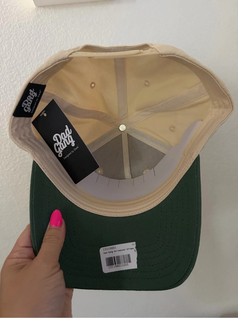 'Designed by Dads' Two-Tone Baseball Cap - Cream & Green